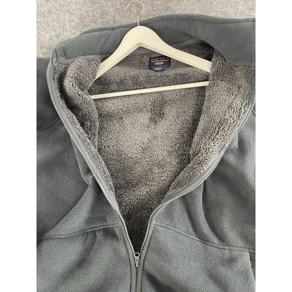 Smith's Workwear Jacket Mens 2XL Sweater Fleece Fur Lined Bluish Green Zip N112